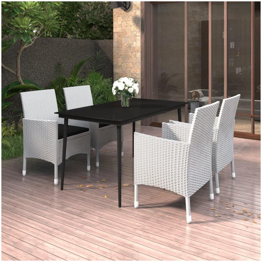 VidaXL Set Giardino 5 Pezzi In Legno Di Acacia Con Cuscini, Divani E Tavolo 100x60 Cm, Per Esterni, Patio E Balcone