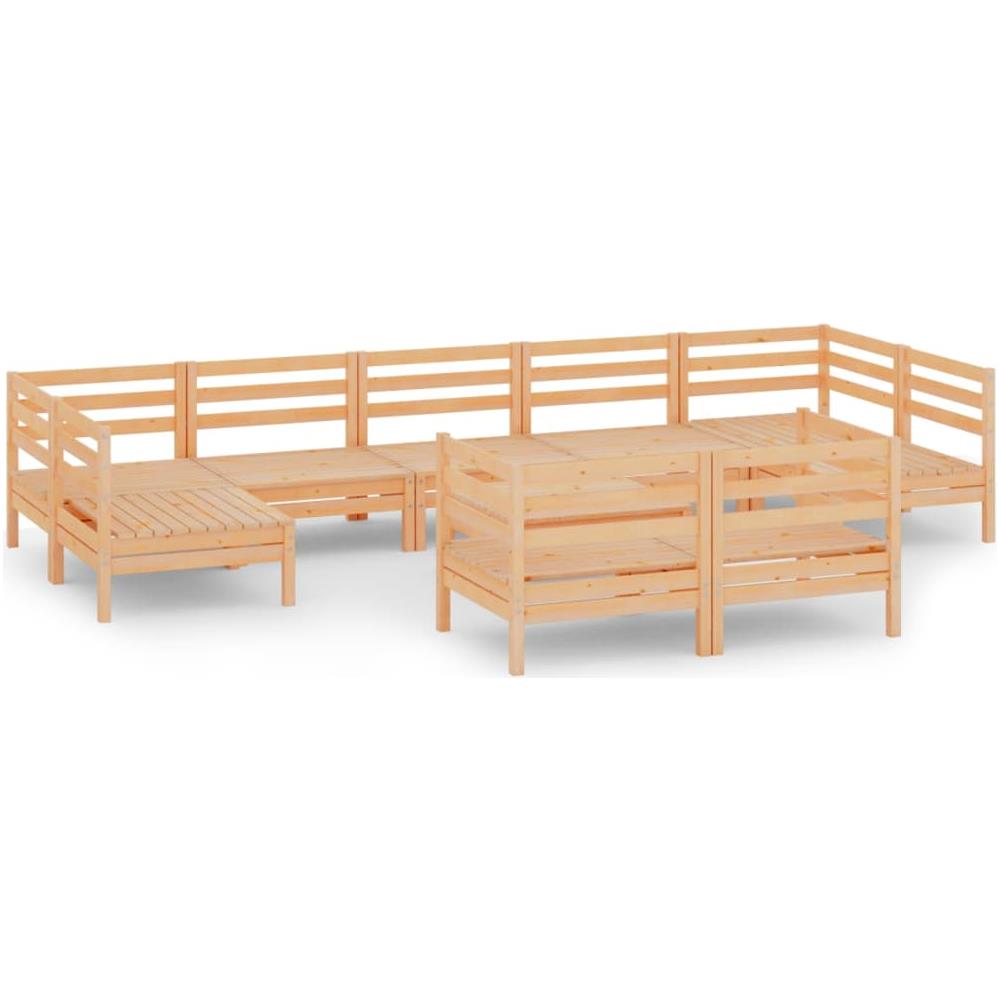 Set Salotto da Giardino 10 pz in Legno Massello di Pino - Foto 2