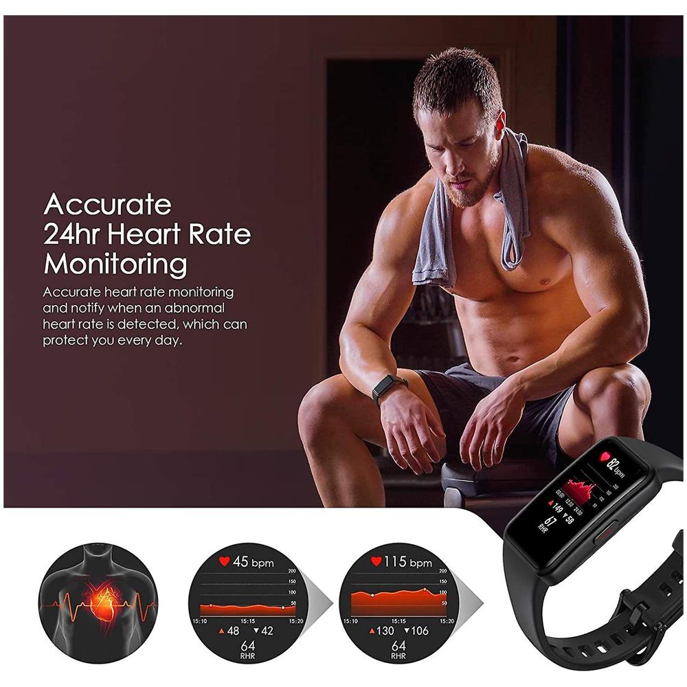 Honor Band 6 Smart Watch Women Men 1,47 ""bracciale Intelligente Amoled Con Spo2 E Pavafattalette Per Il Contacchiano Smart Watch Ip68 Sport Sleep Calorie Per Android Ios (nero)  - Foto 5
