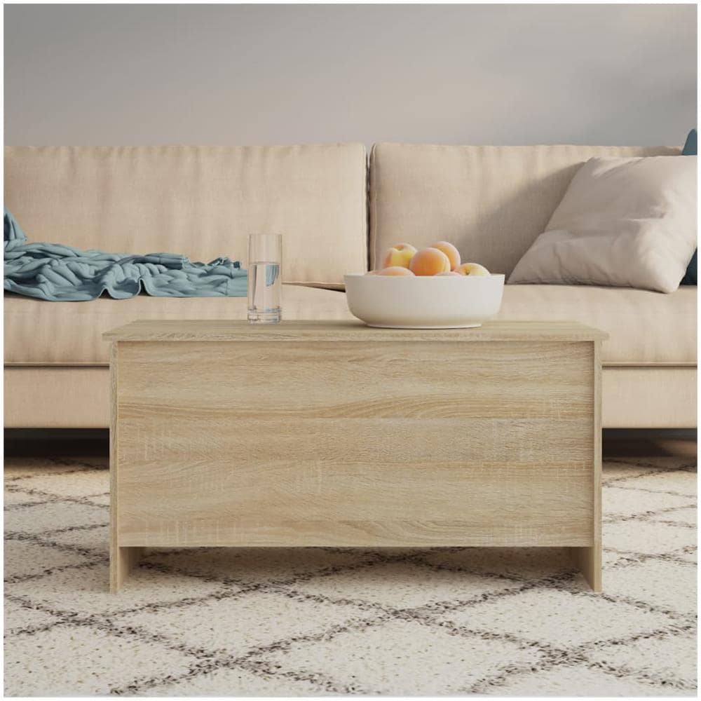 Tavolino Rovere Sonoma 102x55,5x52,5 Cm In Legno Multistrato - Foto 7