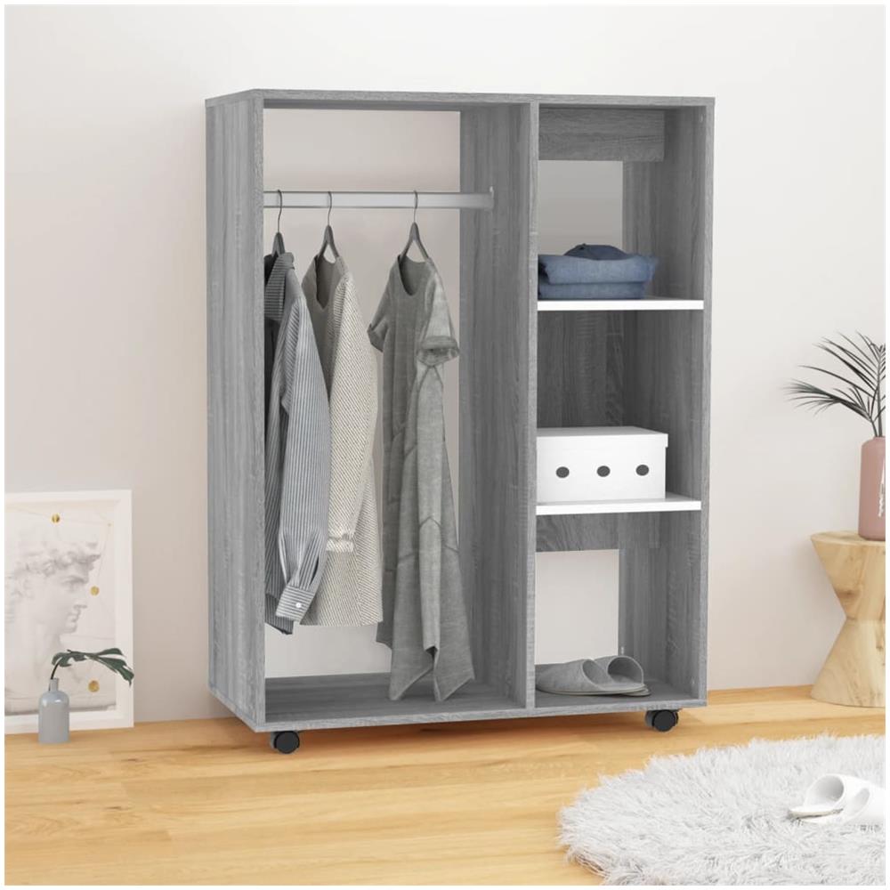 Armadio Grigio Sonoma 80x40x110 Cm In Legno Multistrato - Foto 1