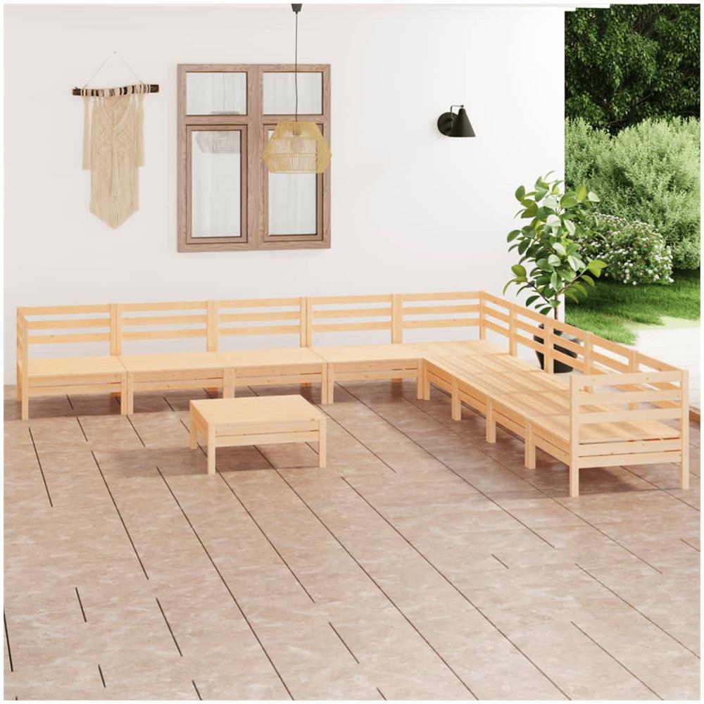 Set Salotto da Giardino 10 pz in Legno Massello di Pino - Foto 1