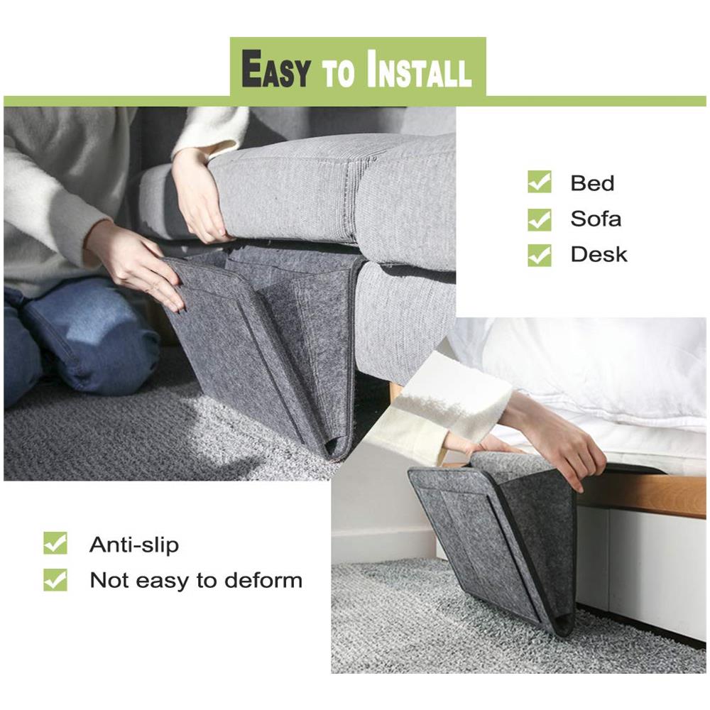 Borsa Portaoggetti In Feltro Per Letto/divano Darkgrey - Foto 7