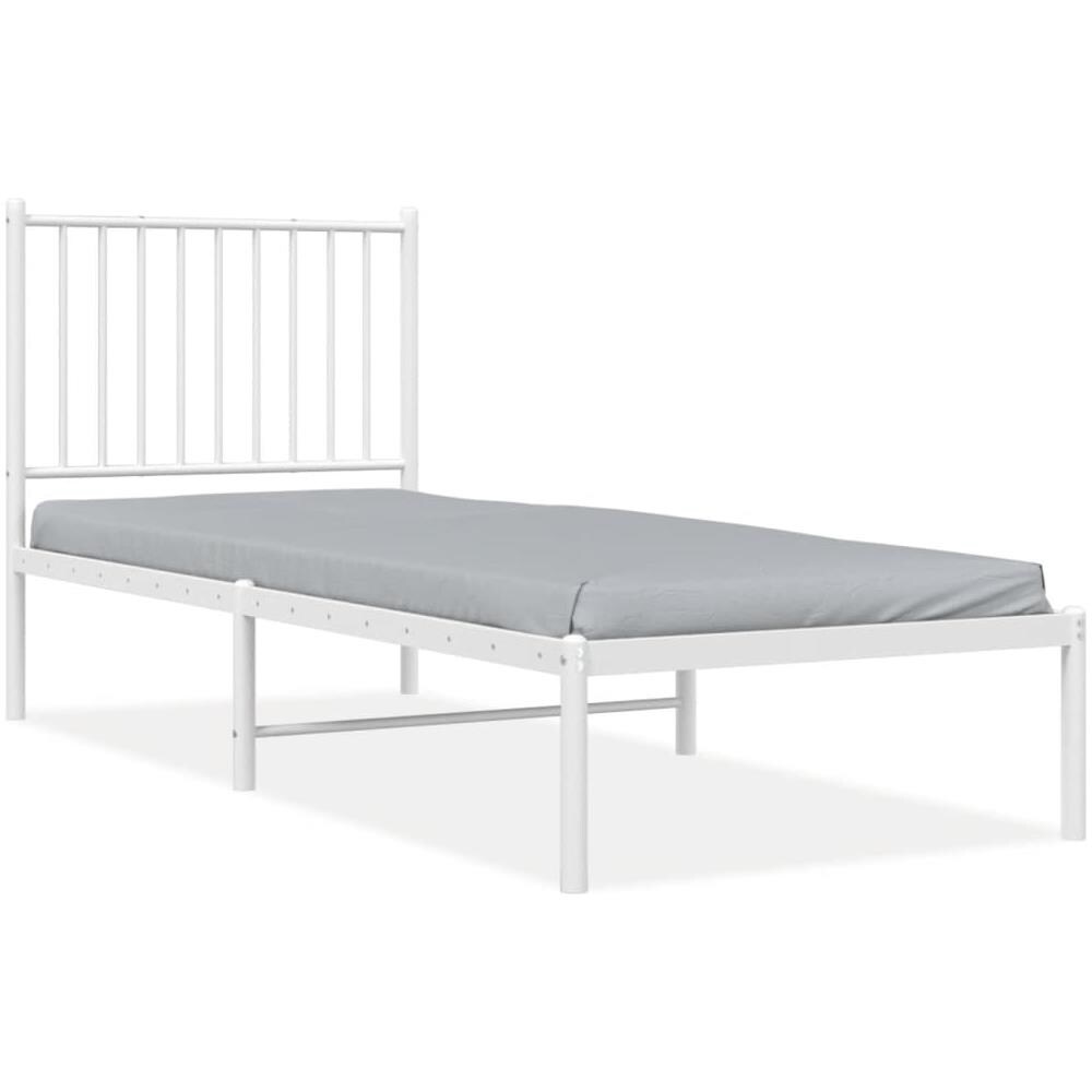 Giroletto Con Testiera Metallo Bianco 75x190 Cm - Foto 2