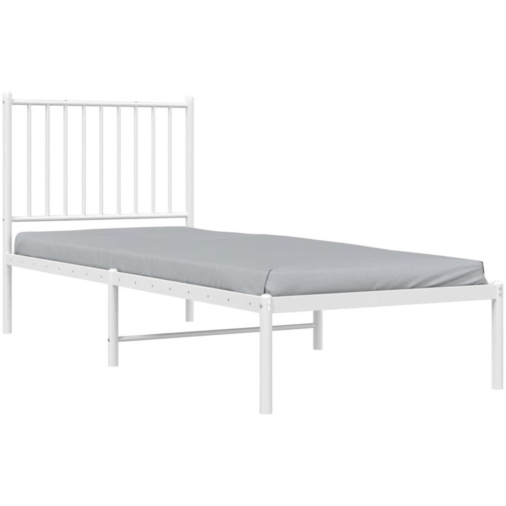 Giroletto Con Testiera Metallo Bianco 75x190 Cm - Foto 3