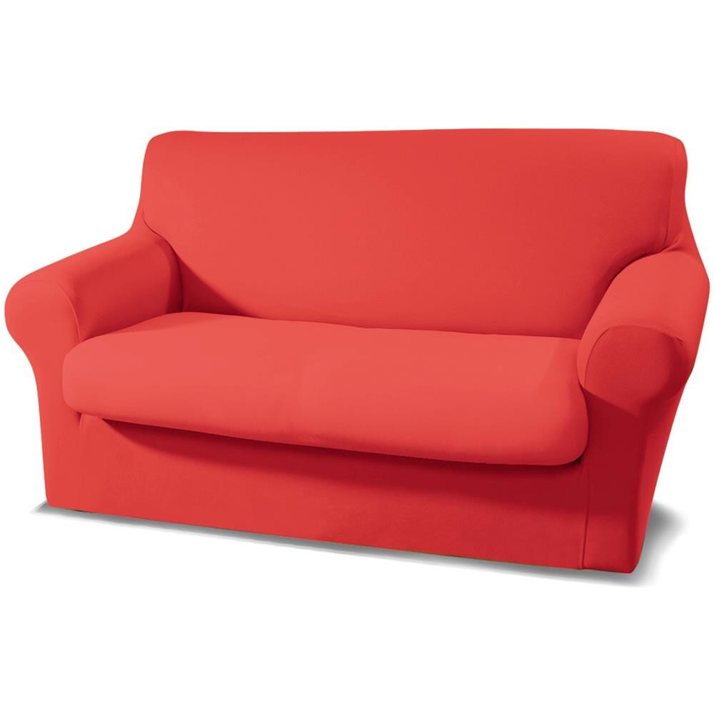 Copridivano Antimacchia Elasticizzato Protettivo Impermeabile Genius Tinta Unita 2 Posti Rosso 1016 - Foto 1