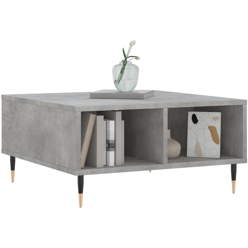 Tavolino Da Salotto Grigio Cemento 60x60x30cm Legno Multistrato - Foto 3