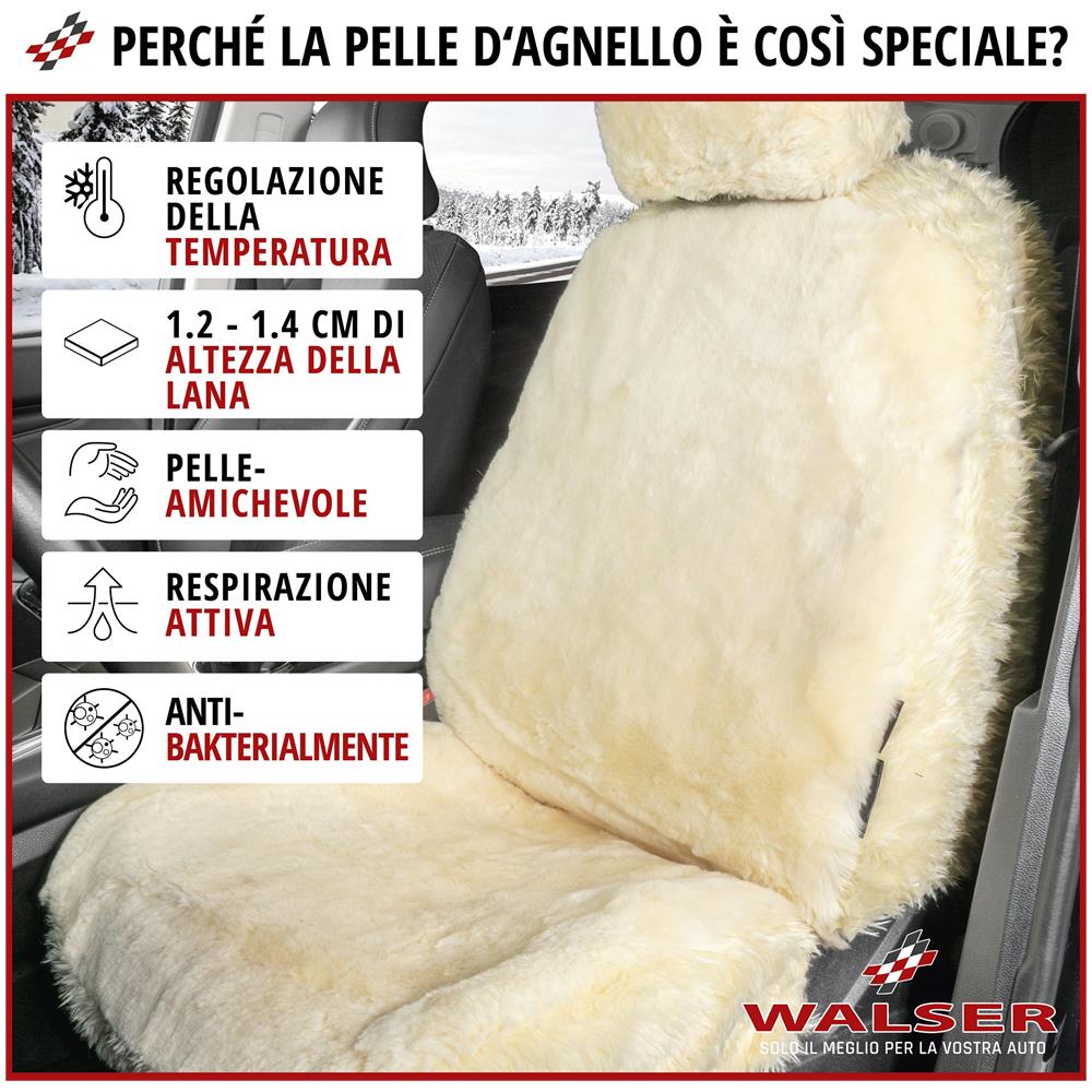 Coprisedili Auto Maya In Pelle D'agnello Beige - Foto 2