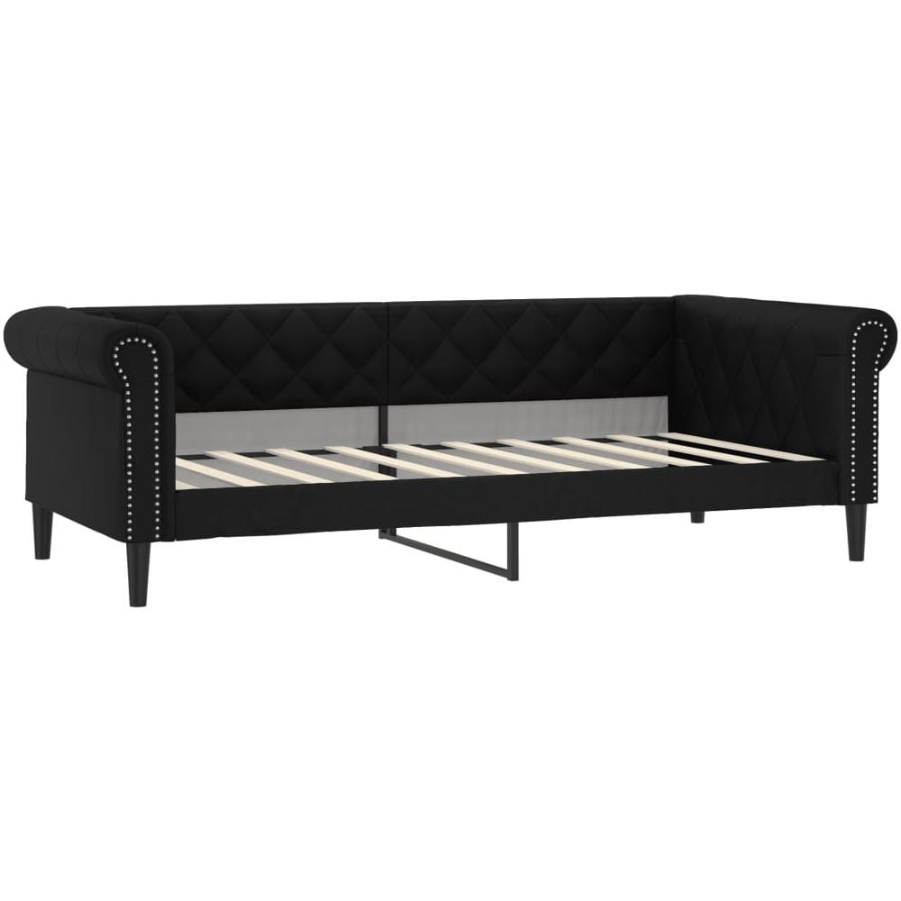 Letto Da Giorno Nero 90x190 Cm In Similpelle - Foto 1