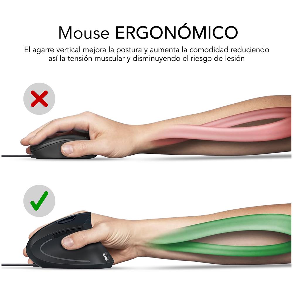 Mouse Universale Mano Destra USB tipo A Ottico 1600 DPI Colore Nero - Foto 7