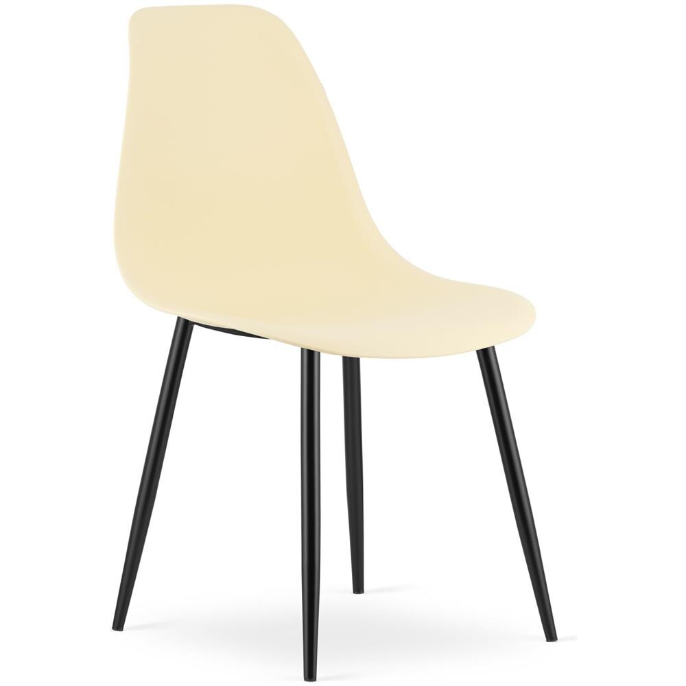 Sedia da scrivania moderna WAT color crema con gambe nere - Foto 1