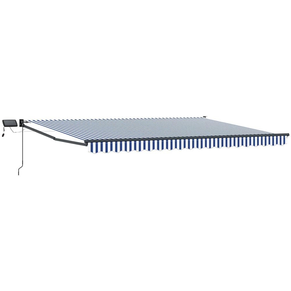 Tenda retrattile manuale con LED Blu e Bianco 5 x 3 m - Foto 1