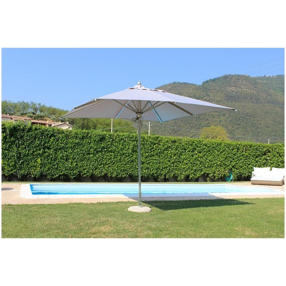 Ombrellone 3 X 4 Palo Centrale In Alluminio Grigio Chiaro Per Esterno Giardino, Ristorante, Gelateria Bar Hotel Albergo - Foto 1