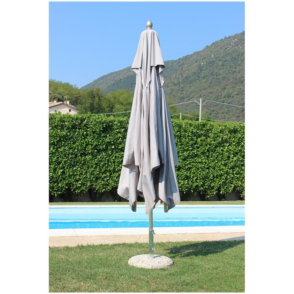 Ombrellone 3 X 4 Palo Centrale In Alluminio Grigio Chiaro Per Esterno Giardino, Ristorante, Gelateria Bar Hotel Albergo - Foto 2