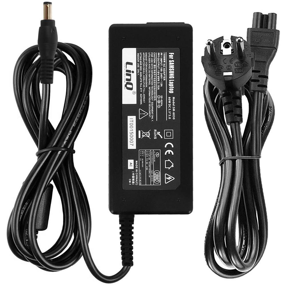 Caricabatterie 60w Per Computer Portatili Samsung Punta 5,5 X 3,0 Mm, Nero - Foto 1