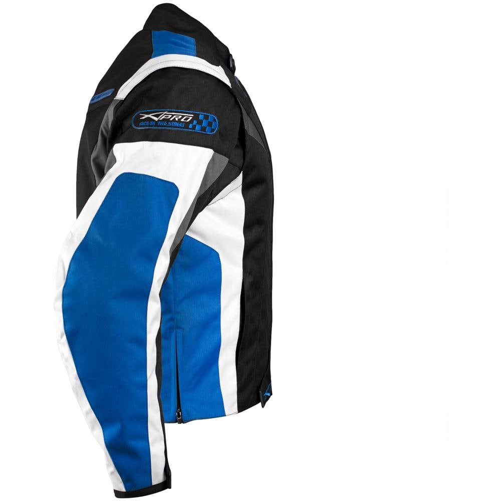 Giacca Tessuto Moto Protezioni Ce Manica Staccabile Gilet Termico Blu L - Foto 5