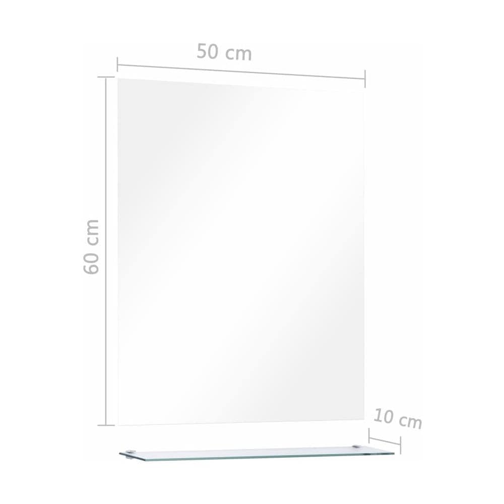 Specchio Da Parete Con Mensola 50x60 Cm In Vetro Temperato - Foto 6