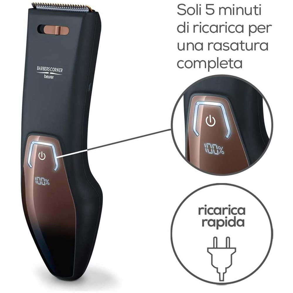 Tagliacapelli Ricaricabile HR 5000 Impermeabile con Autonomia 60 min Colore Nero - Foto 4