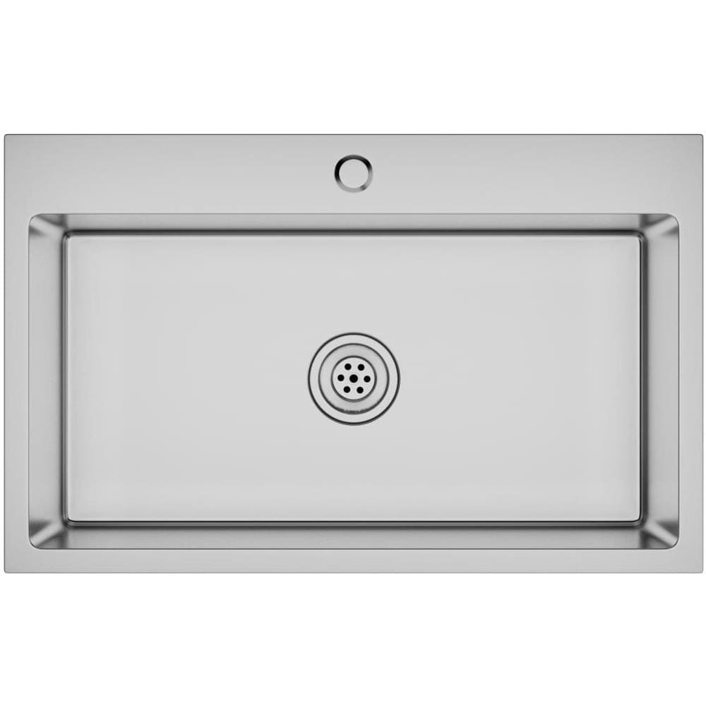 Lavello Cucina Lavorato A Mano Con Foro Rubinetto Acciaio Inox - Foto 1