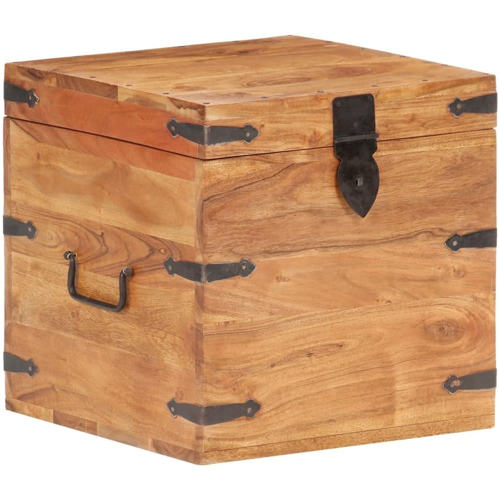 Baule 40x40x40 cm in Legno Massello di Acacia - Foto 1