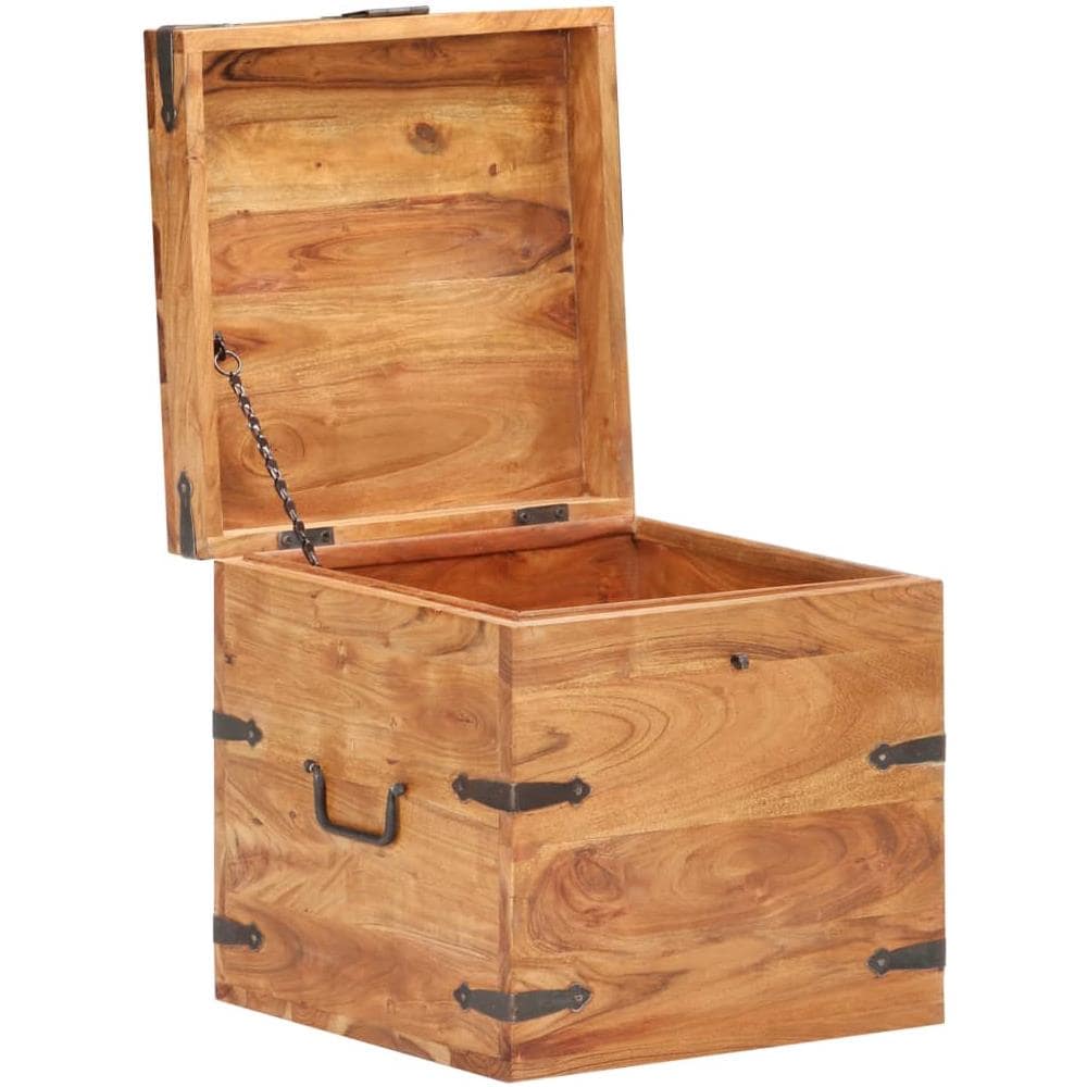 Baule 40x40x40 cm in Legno Massello di Acacia - Foto 2