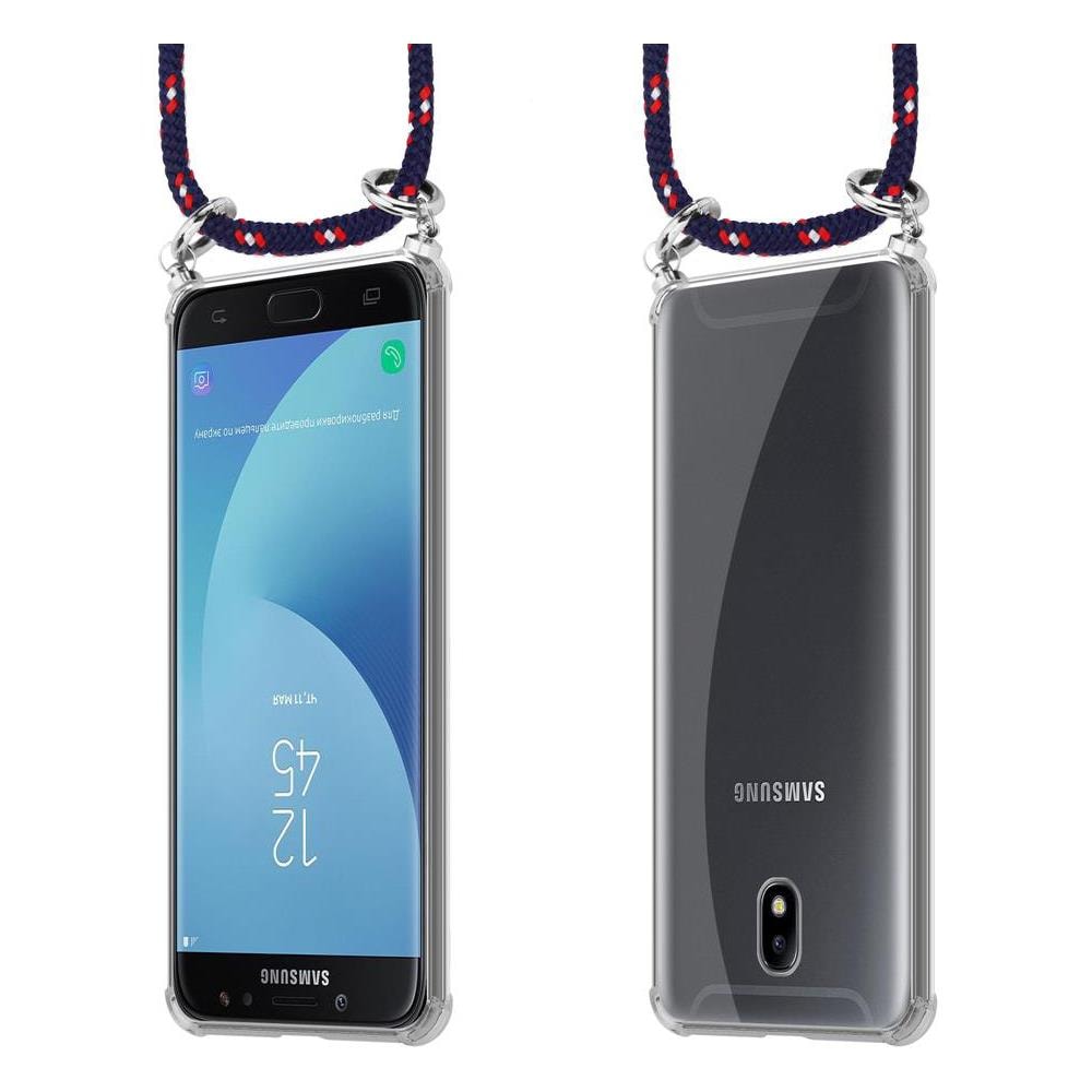 Catena Di Telefoni Cellulari Compatibile Con Samsung Galaxy J7 2018 In Blu Rosso Bianco À Pois - Coperchio Protettivo In Silicone Con Anelli D'argento, Cinturino In Corda E Custodia Staccabile - Foto 8