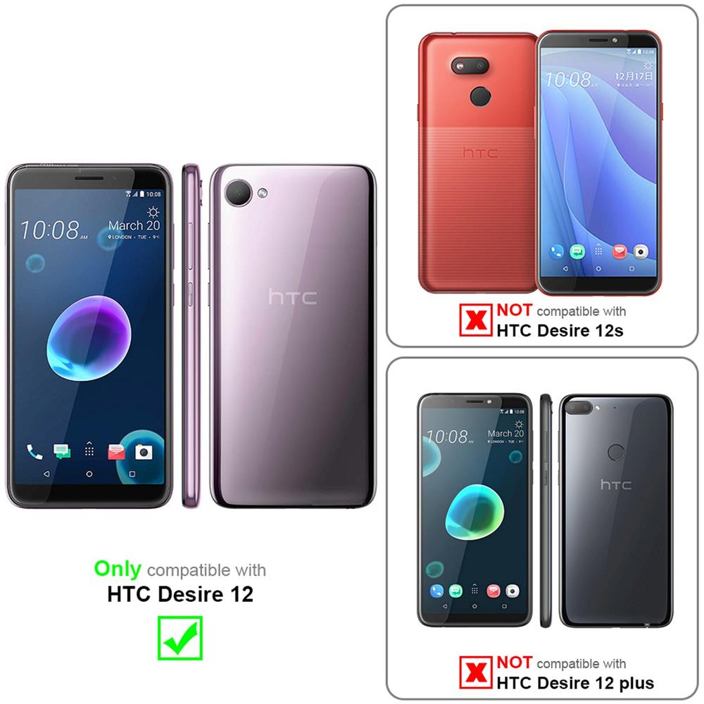 Custodia Compatibile Con Htc Desire 12 In Classy Argento - Coperchio Protettiva Con Chiusura Magnetica, Funzione Stand E Tasca Per Le Carte - Foto 2