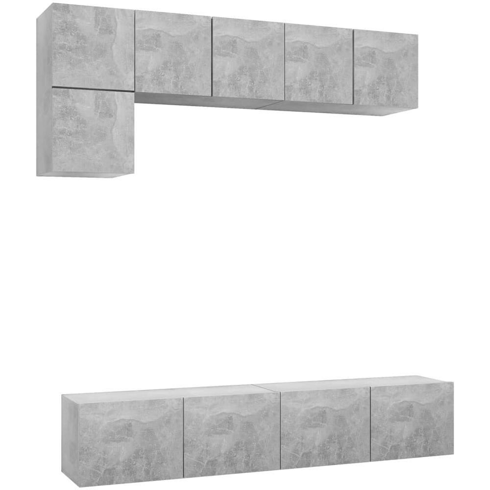 Set di Mobili Porta TV 5 pz Grigio Cemento in Legno Multistrato - Foto 1