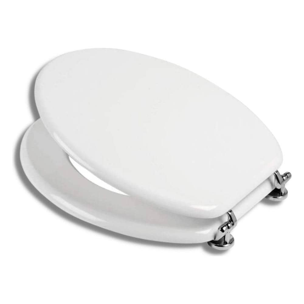 Em Originale Sedile Copri Wc Igienico Bianco Universale Tavoletta Copriwater Mdf Rivestito Cerniere Regolabili Per Vendor - Foto 2