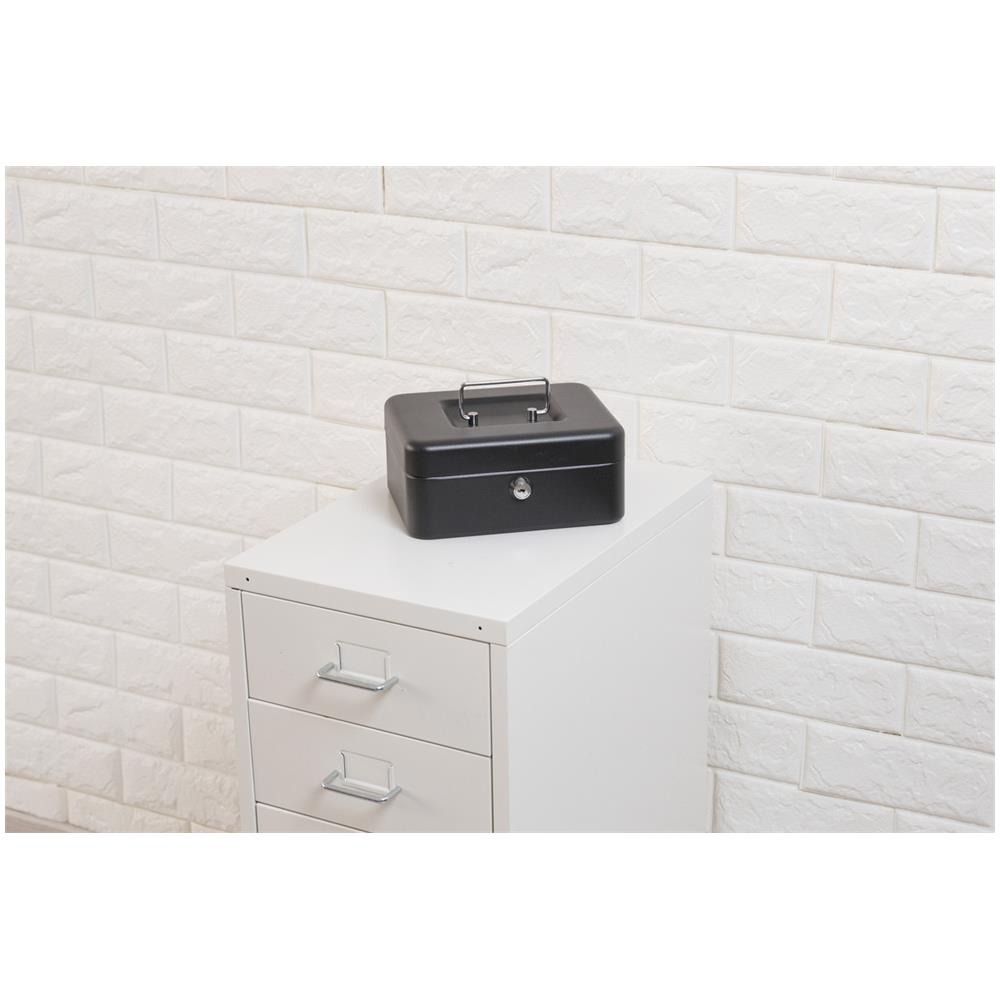 Elegant Cash C9624-eur Cassetta Di Sicurezza Con Chiave Per Contare E Trasportare Denaro | Cassetta Portavalori In Acciaio Con Vassoio Portamonete | Cassaforte Portatile Larghezza 20 Cm | Nera - Foto 2