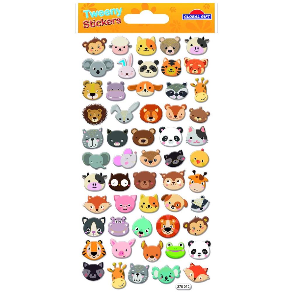 Adesivi - Schiuma - Facce Di Animali - Brillantini - Foto 1