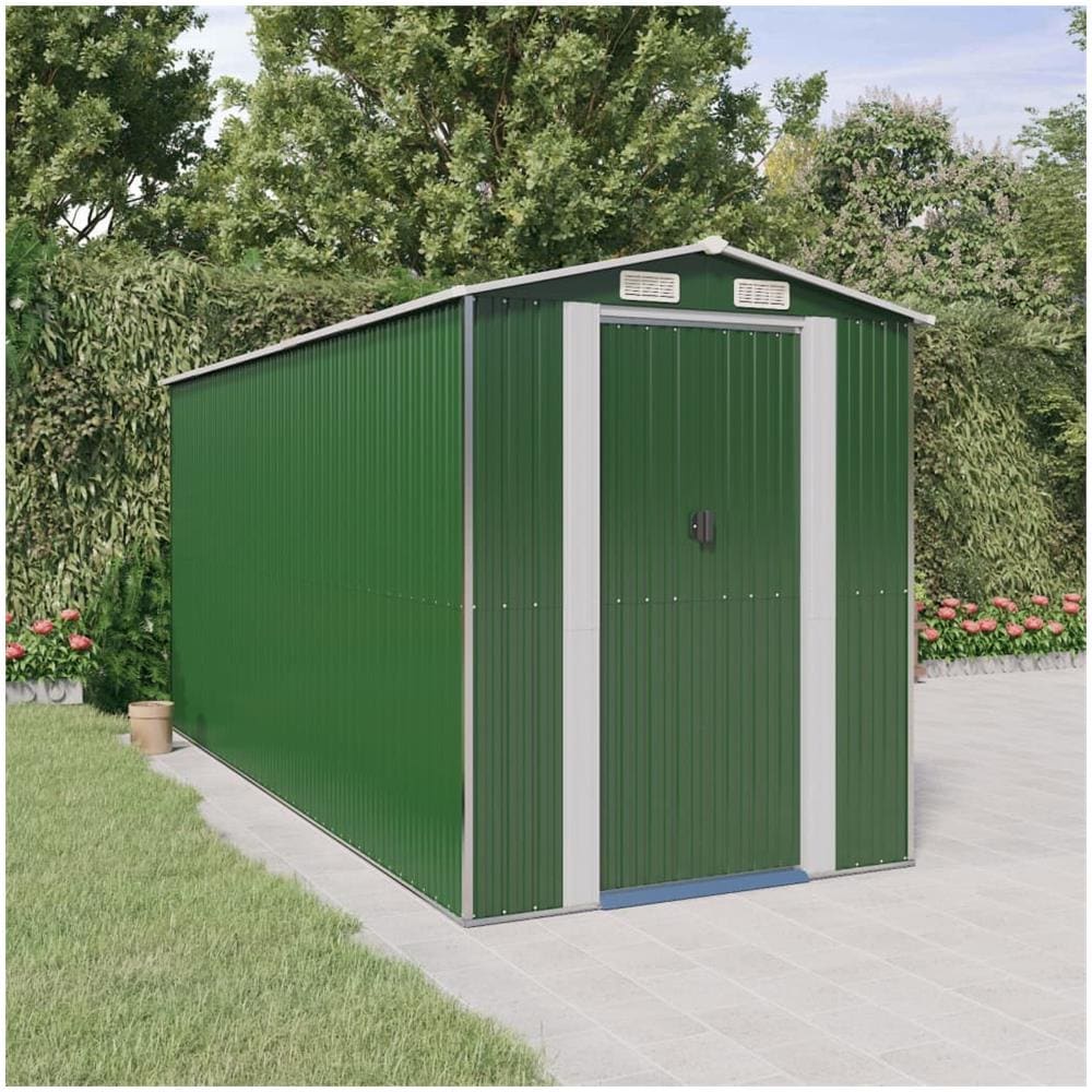 Capanno Da Giardino Verde 192x440x223 Cm Acciaio Zincato - Foto 1
