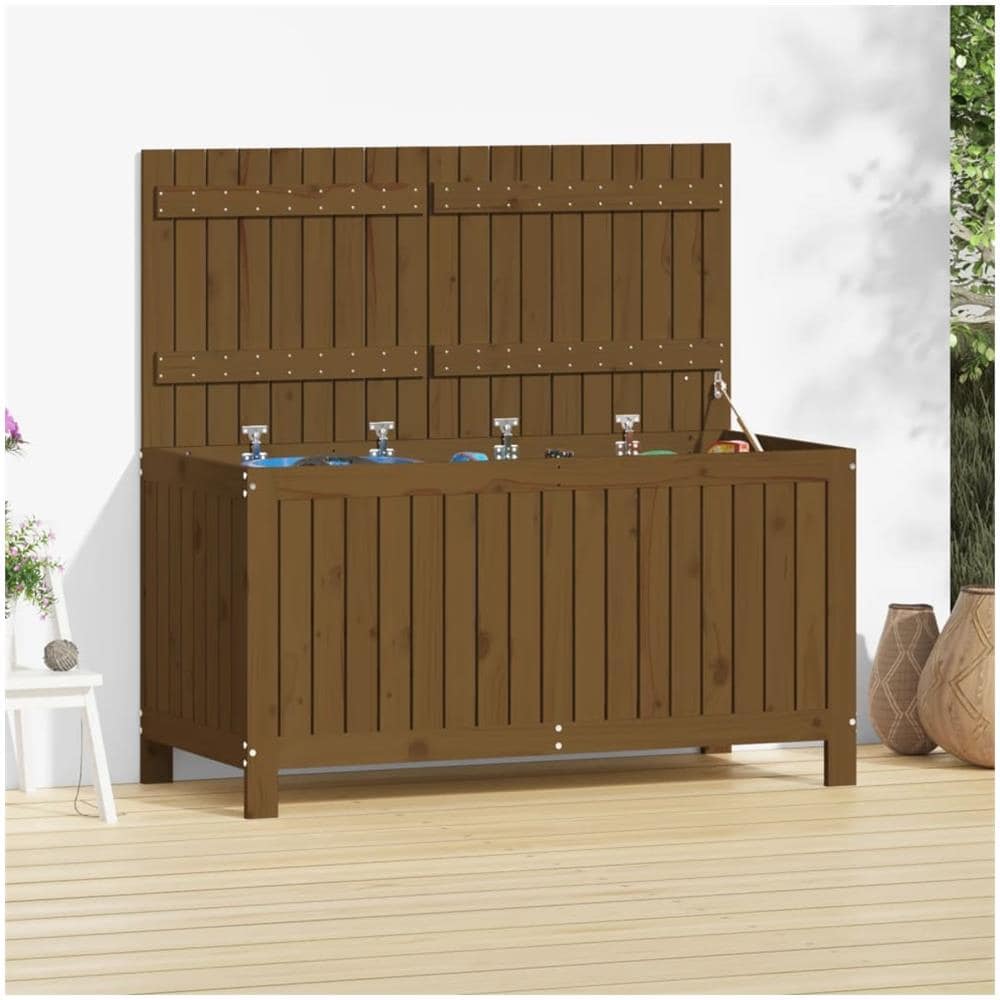 Contenitore Da Giardino Miele 121x55x64 Cm Legno Massello Pino - Foto 3