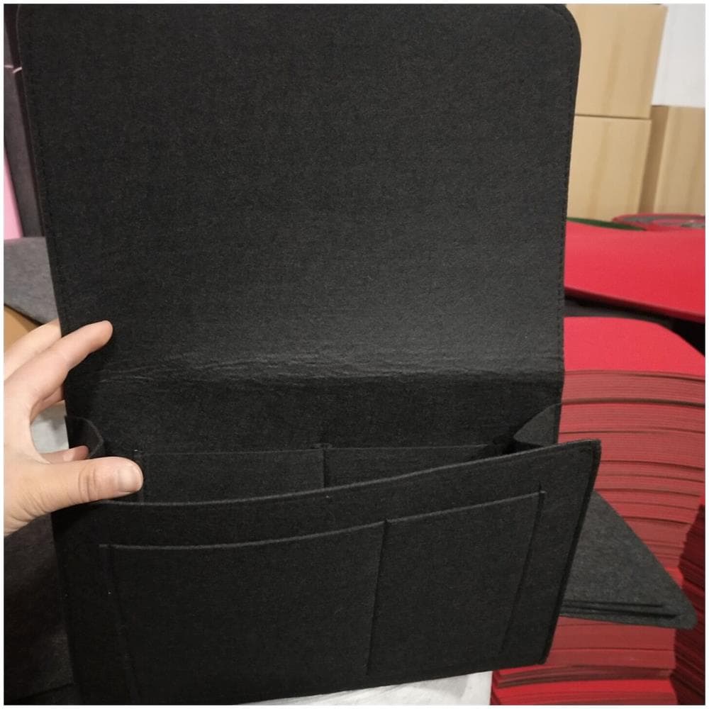 Borsa Portaoggetti In Feltro Per Letto/divano Black - Foto 2