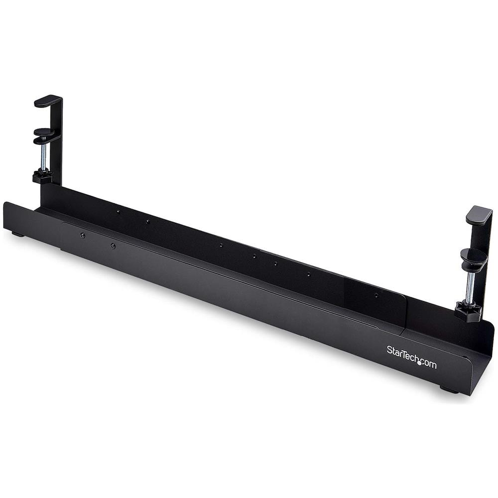 Portacavi Da Scrivania, Organizzatore Di Cavi Regolabile In Lunghezza, Installazione a Morsetto, Non Richiede Trapano, Supporto Per Barra Di Alimentazione, Nero - Foto 1