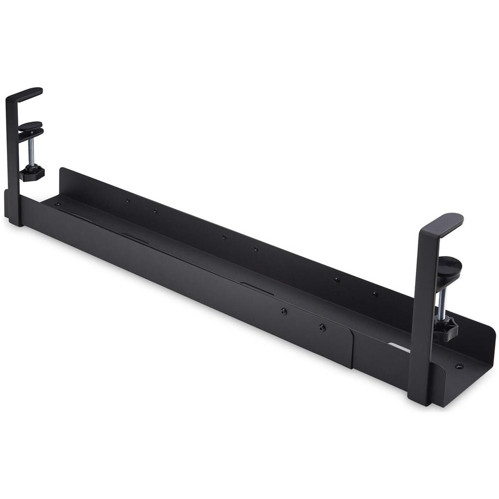 Portacavi Da Scrivania, Organizzatore Di Cavi Regolabile In Lunghezza, Installazione a Morsetto, Non Richiede Trapano, Supporto Per Barra Di Alimentazione, Nero - Foto 2