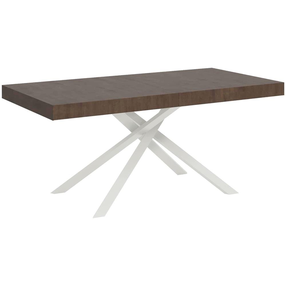 Tavolo allungabile 90x200/460cm Karida noce gambe bianche - Foto 1