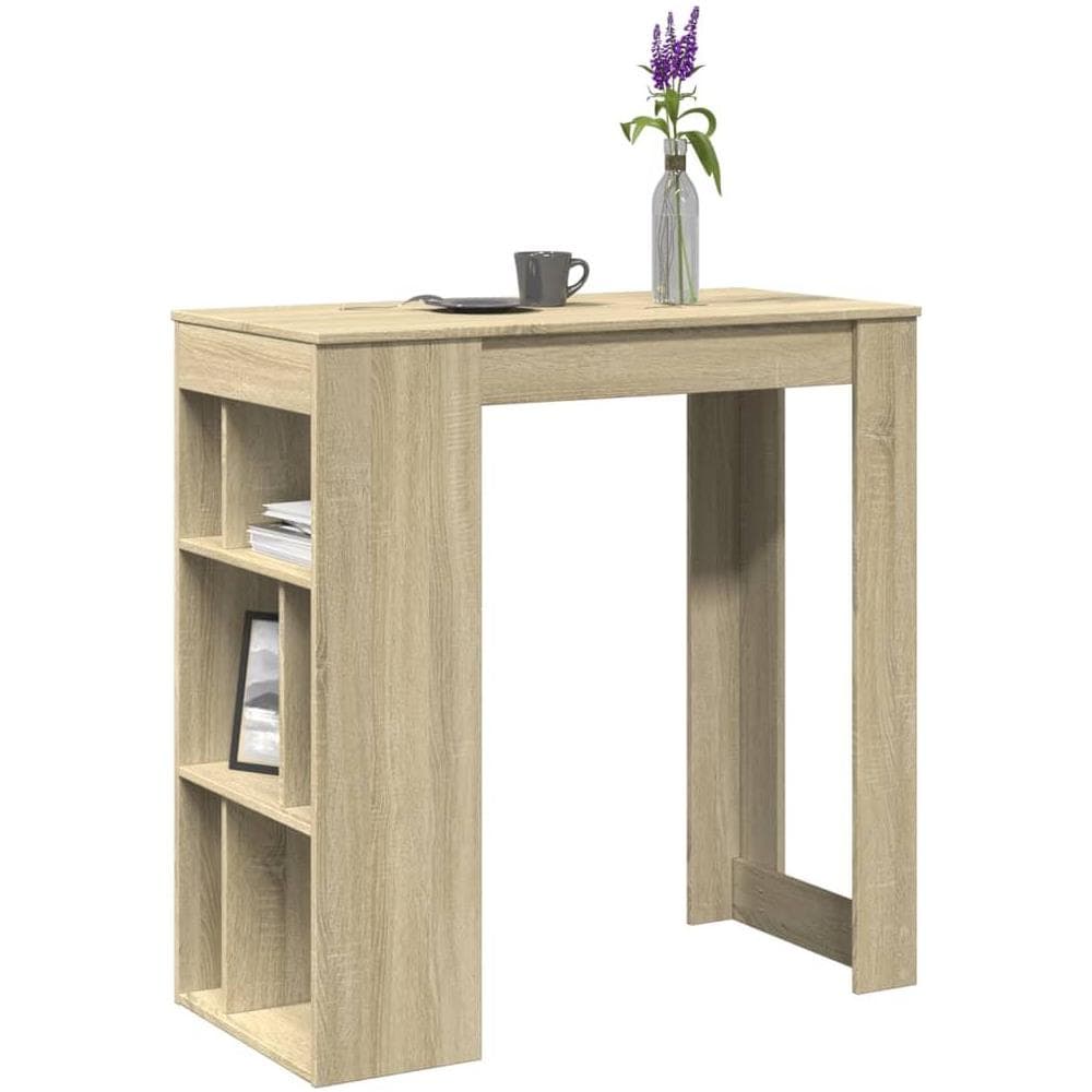 Tavolo Bar con Rastrelliera Sonoma 102x50x103,5 cm Multistrato - Foto 2