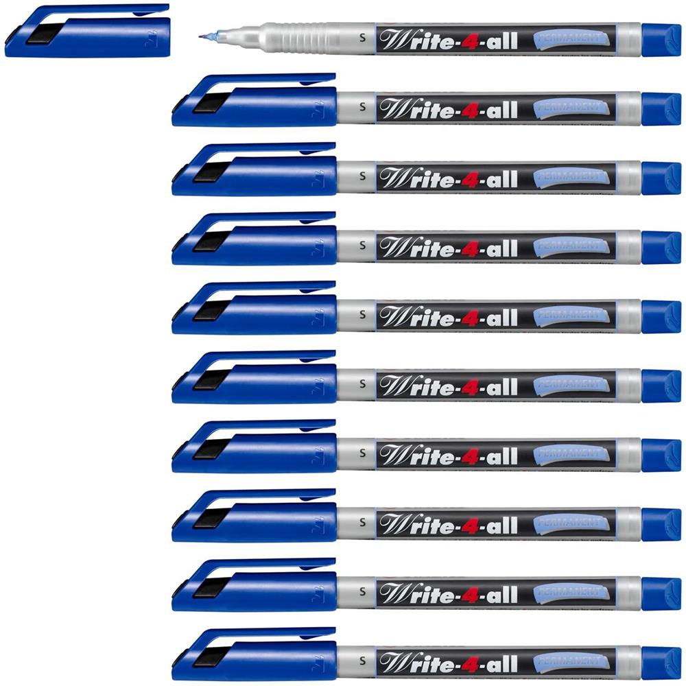 Write-4-all - Marcatore - Tratto Superfine (0,4 mm) - Confezione da 10 - Blu - Foto 1