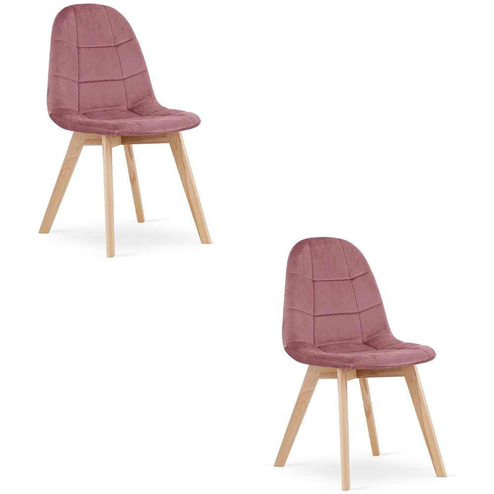 Sedia NUUC in velluto rosa scuro, design ergonomico x2 - Foto 1
