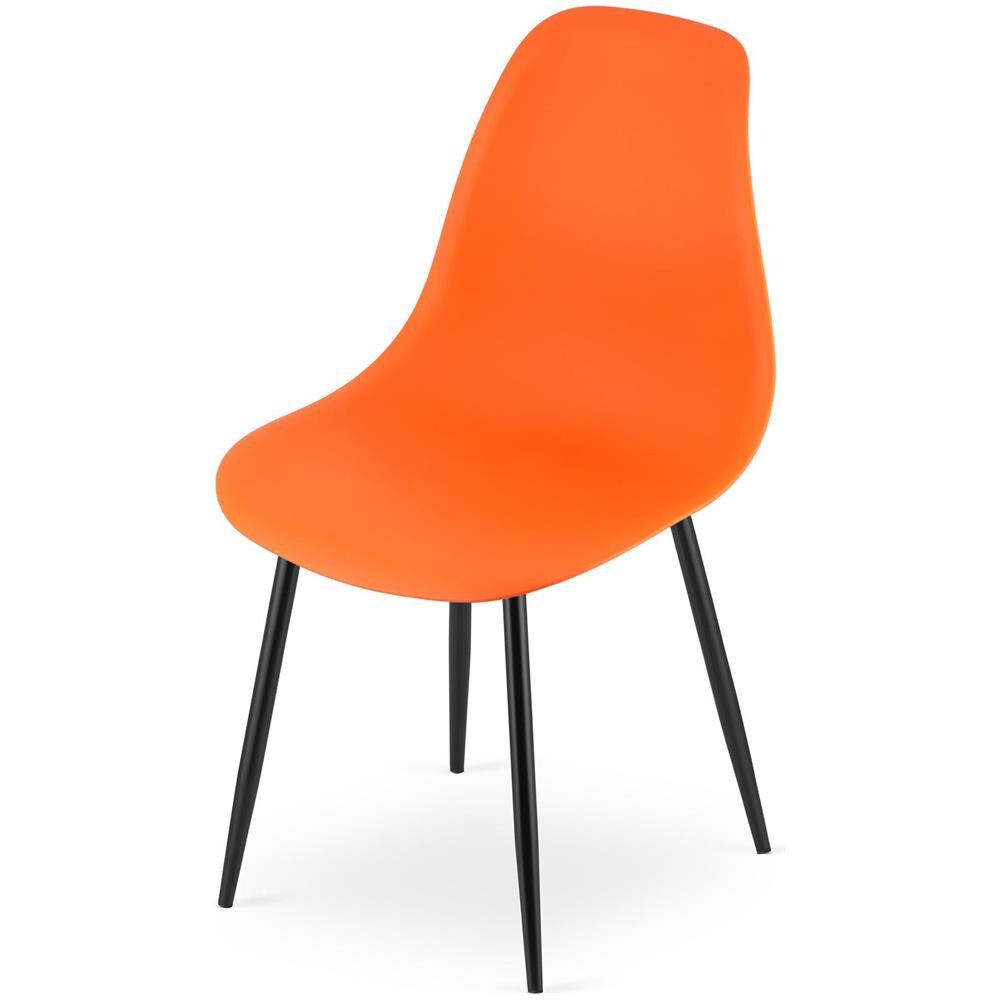 WAT Sedia da scrivania moderna arancione con gambe in metallo nero - Foto 2