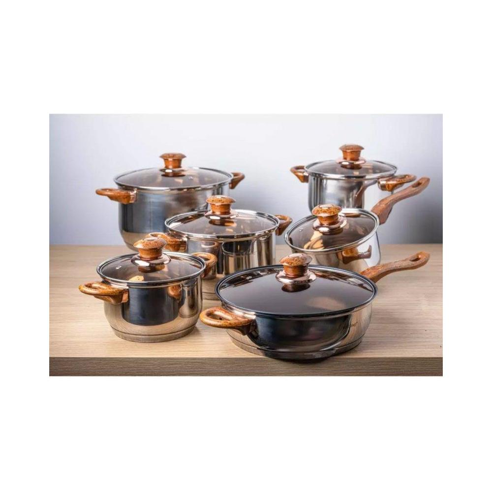 Set di pentole in acciaio inossidabile Kinghoff KH-1768 da 12 pezzi - Foto 10