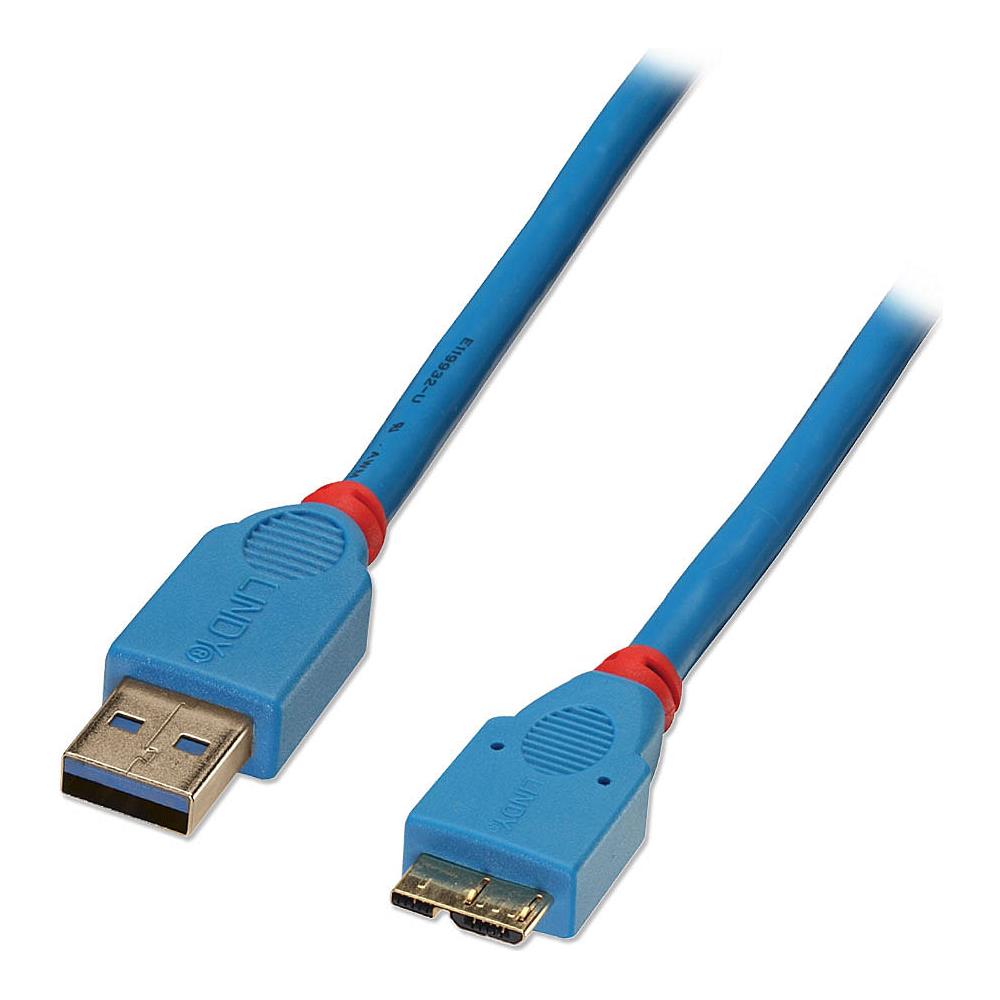 Cavo USB 3.0 Tipo A / Micro B 2m Blu - Foto 1