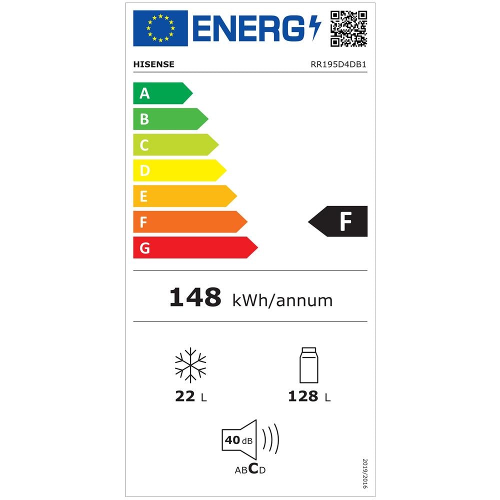 Frigorifero Monoporta RR195D4DB1 A Libera Installazione Classe Energetica F Colore Nero - Foto 3