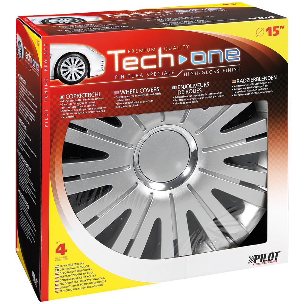 Copricerchi Auto Universali 15 Pollici Tech-one Active Silver 31557 - Foto 7
