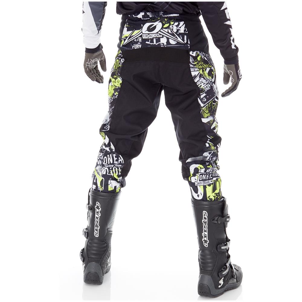 Pantaloni Motocross 2019 Element Attack Nero Neon Giallo (40 Vita = Eu 56, Nero) - Foto 4