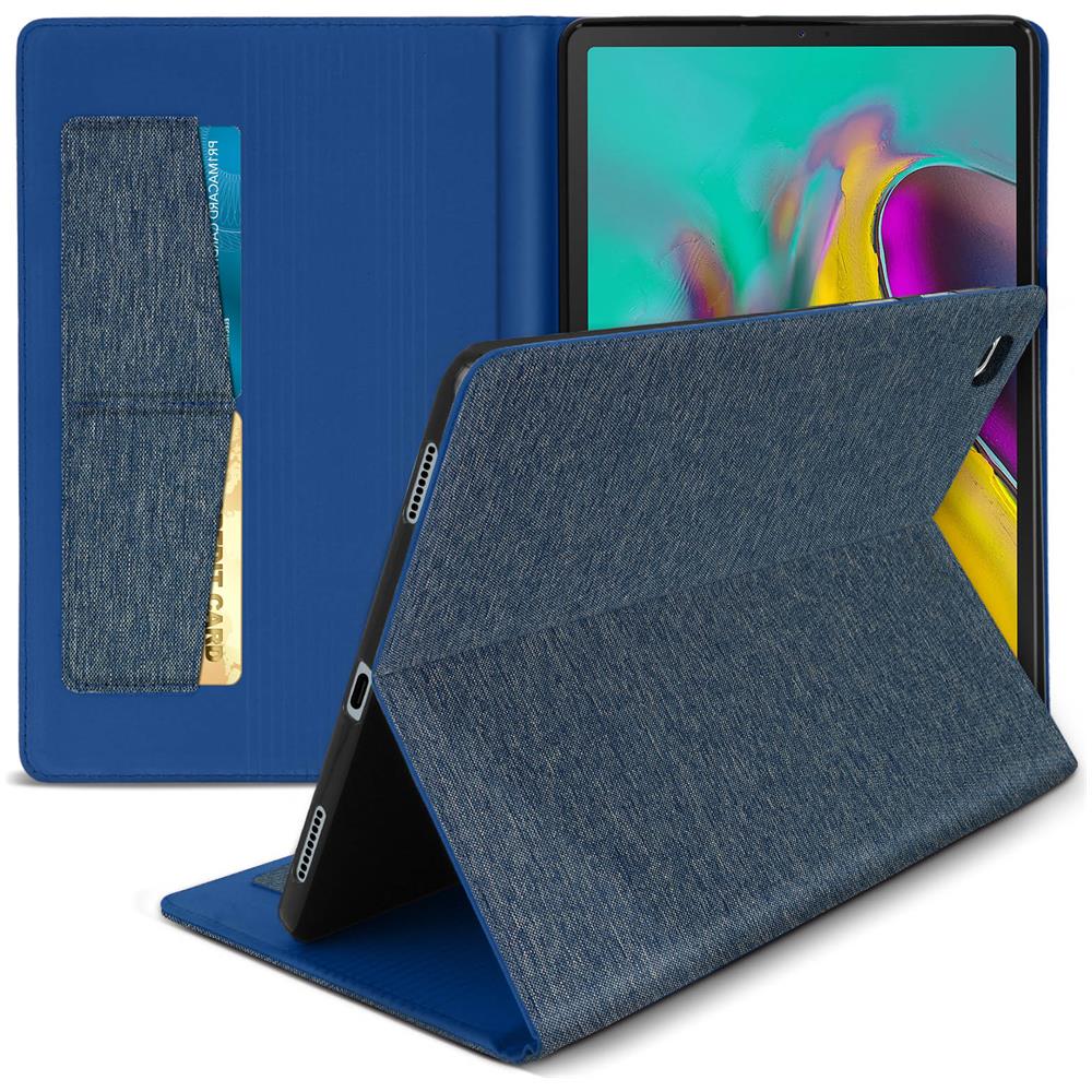 Cover Porta Carte Samsung Galaxy Tab S5e Tessuto Blu - Foto 2