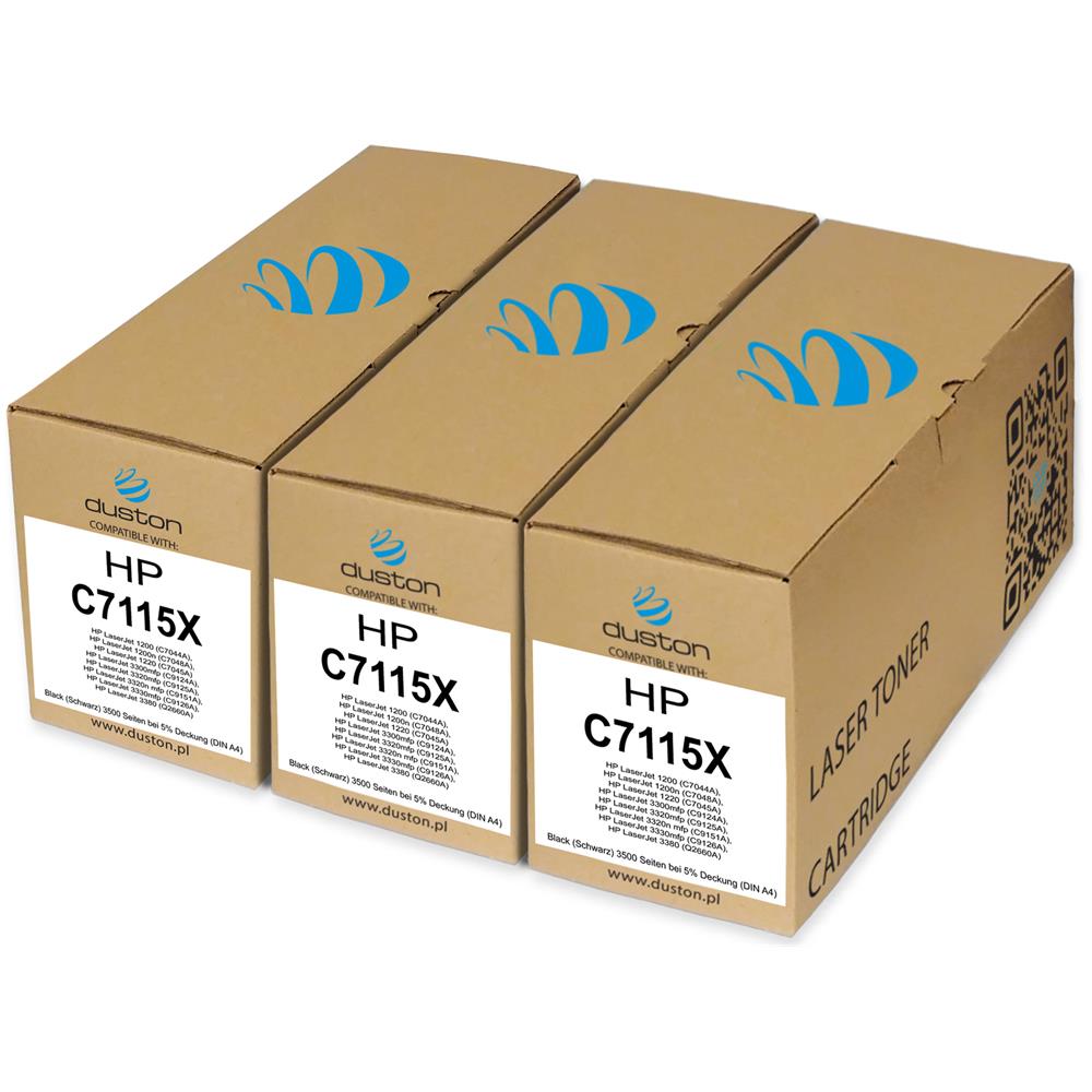 TONER - 3x C7115x, 15x Negro Compatible Con Hp Laserjet 1200 1220 3300 3320 3380 - Foto 1