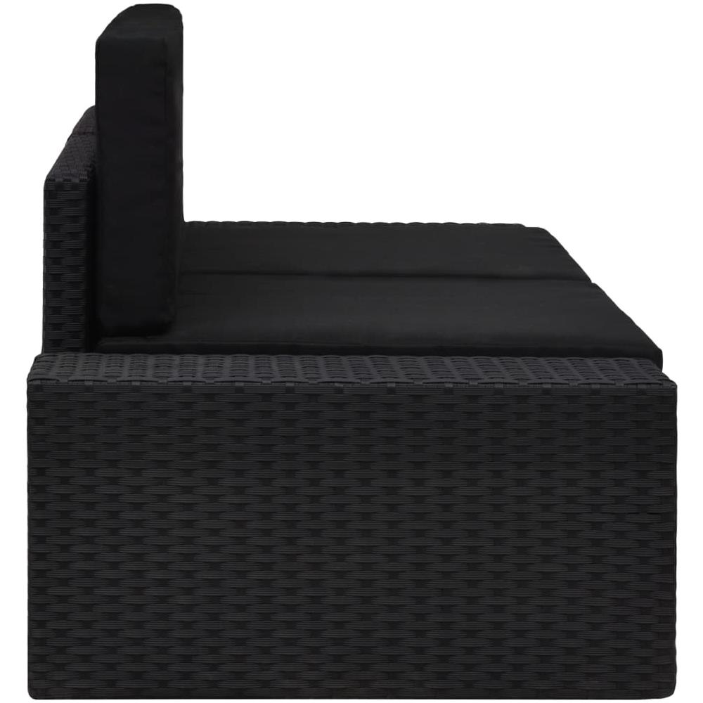 Divano Modulare a 2 Posti in Polyrattan Nero - Foto 3