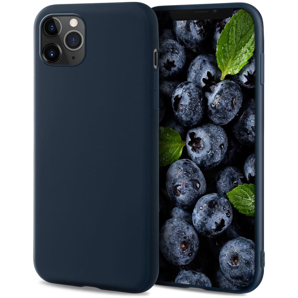 Lifestyle. Cover Per Iphone 12 Pro Max, Blu Notte - Custodia In Silicone Liquido Con Finitura Opaca E Fodera Morbida In Microfibra - Foto 1